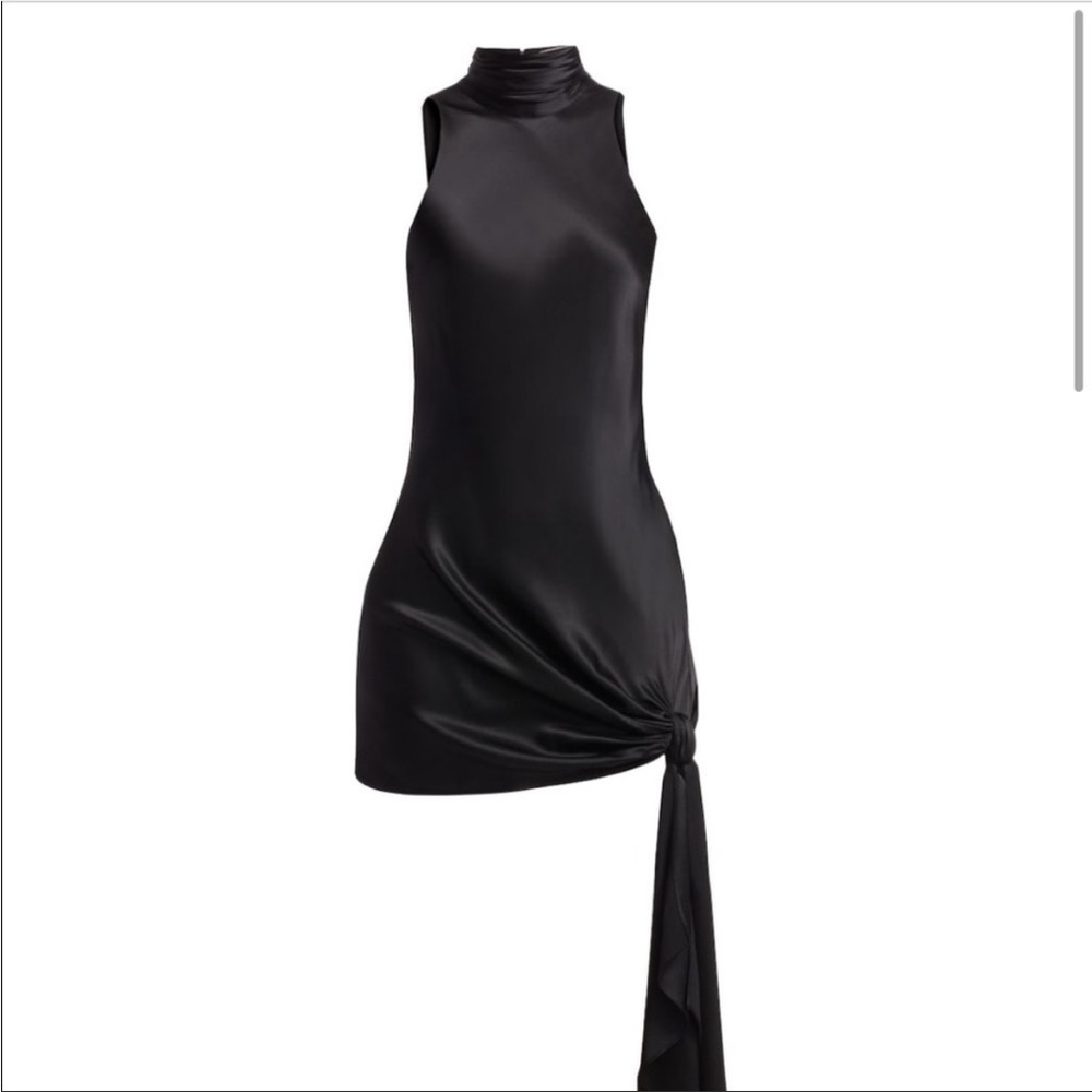 Cinq à Sept Black Satin Mini Dress